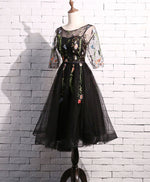 Black Tulle Short Prom Dress, Black Homecoming Dress