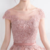 Cut Lace Tulle Short Prom Dress, High Low Evening Dress