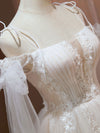A Line Tulle Short Champagne Prom Dresses, Off Shoulder Lace Puffy Homecoming Dresses