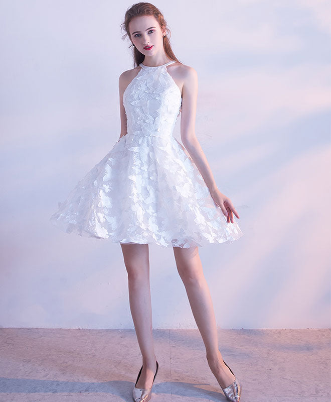 White Short Prom Dress, Cute Homecoming Dress
