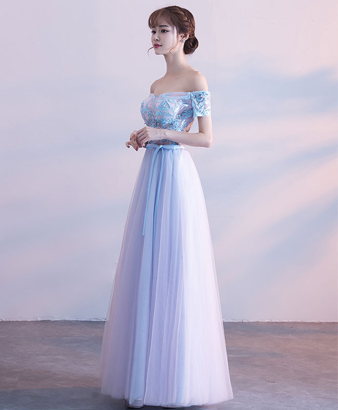 Cut Lace Tulle Long Prom Dress, Lace Evening Dress