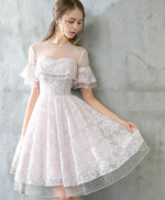 Cute Tulle Lace Short Prom Dress, Cute Homecoming Dress