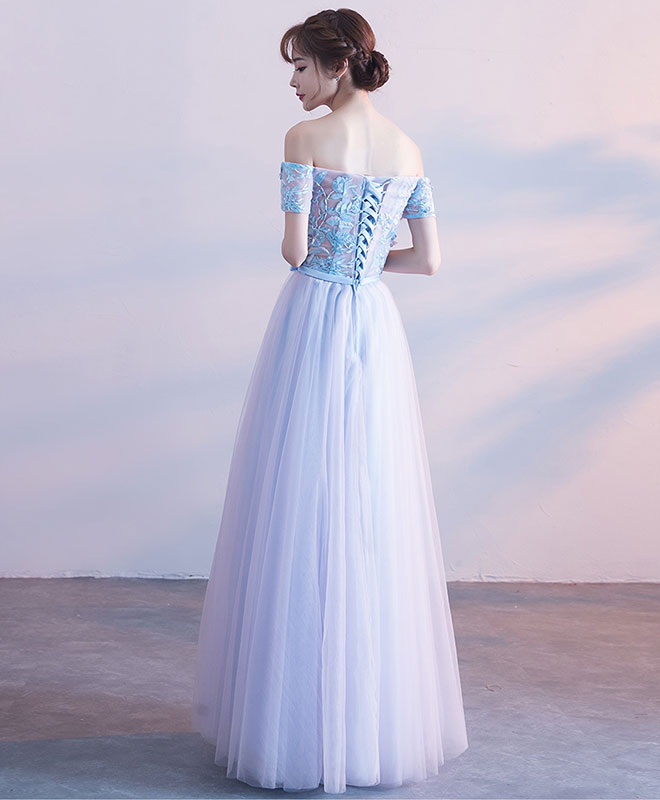 Cut Lace Tulle Long Prom Dress, Lace Evening Dress