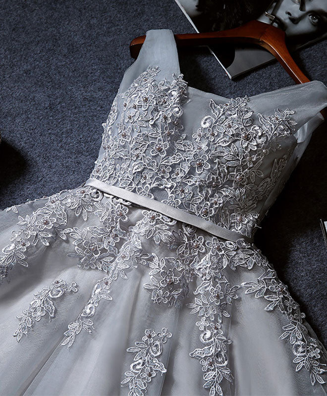 Cute A Line Tulle Lace Short Prom Dress, Homecoming Dress