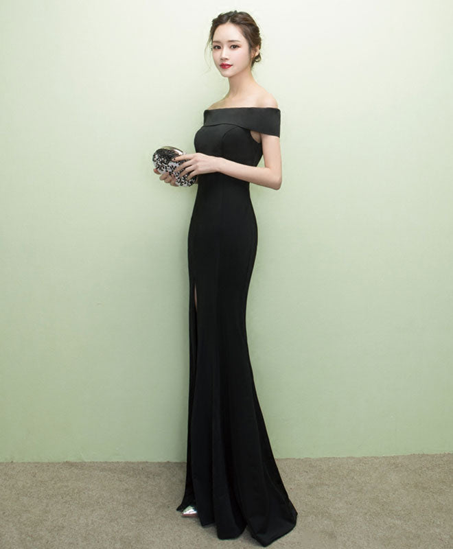Black Mermaid Long Prom Dress, Black Evening Dress