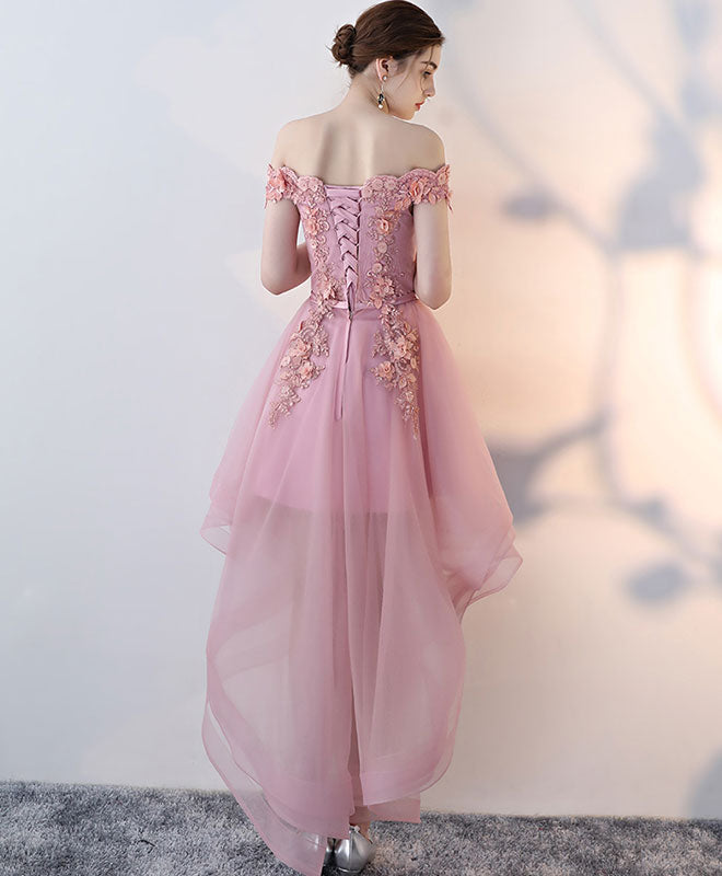 Pink Tulle Lace Short Prom Dress, High Low Evening Party Dress US 10 / Pink / High Low Pink Tulle Lace Short Prom Dress, High Low Evening Party Dress US 10 / Pink / High Low