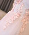 Light Pink Lace Off Shoulder Long Prom Dress, Pink Evening Dress
