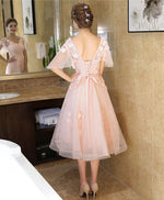 Cute V Neck Lace Short Prom Dress, Evening Dress