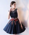 Cute Round Neck Lace Short Prom Dress, Evening Dress