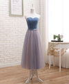 Cute Tulle Sweetheart Neck Prom Dress, Gray Blue Long Formal Dress