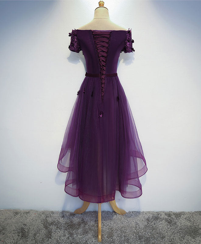Cute Purple High Low Prom Dress, Purple Homecoming Dresses US 4 / Purple Cute Purple High Low Prom Dress, Purple Homecoming Dresses US 4 / Purple