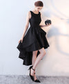 Cute Black Lace High Low Prom Dress, Lace Evening Dress