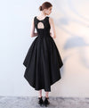 Cute Black Lace High Low Prom Dress, Lace Evening Dress