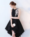 Cute Black High Low Prom Dress, Short Evening Dress
