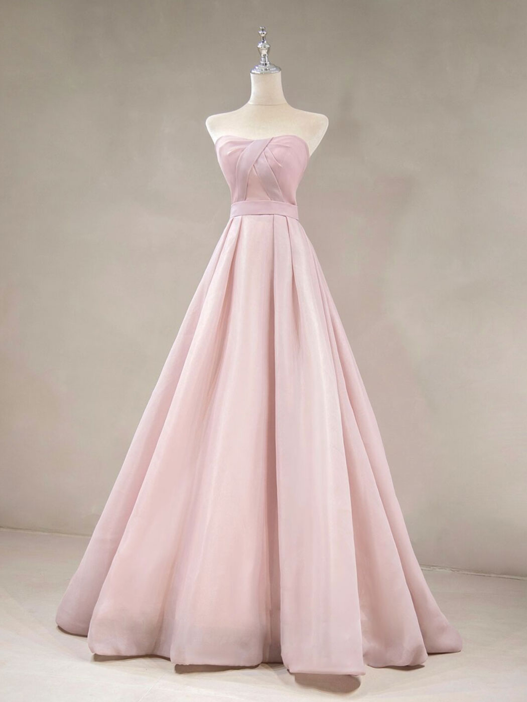 Strapless Pink Satin Prom Dresses, Pink Satin Long Formal Evening Dresses, US 12 / Custom Color / No Rush Strapless Pink Satin Prom Dresses, Pink Satin Long Formal Evening Dresses, US 12 / Custom Color / No Rush