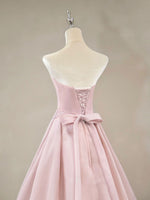 A Line Pink Long Prom Dresses, Formal Pink Bridesmaid Dresses