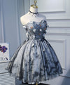 Black Lace Tulle Short Prom Dress, Black Cute Homecoming Dress