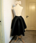 Cute Black Lace High Low Prom Dress, Black Homecoming Dress