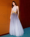 Stylish Tulle Lace Long Prom Dress, Lace Evening Dress
