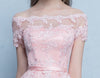 Cute Lace Tulle Short Prom Dress, Lace Evening Dress