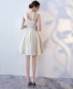 Simple Burgundy Satin Short Prom Dress, Homecoming Dress