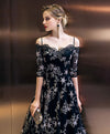 Stylish Black Long Prom Dress, Black Eveing Dress