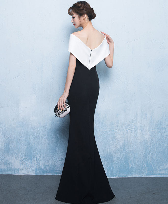 Mermaid White And Black Long Prom Dress, Formal Dress US 14 / Black Mermaid White And Black Long Prom Dress, Formal Dress US 14 / Black